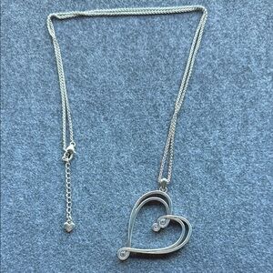 Brighton Silver Minimalist Heart Necklace with Adjustable‎ Chain